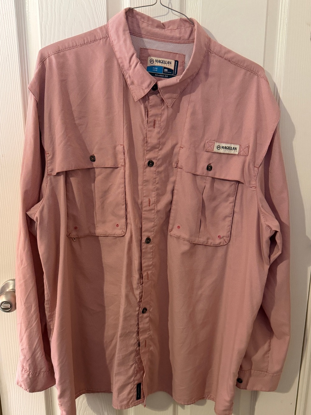 Magellan Outdoors Outdoors Men’s Burgundy Long-Sleeve Fishing Shirt - 2XL